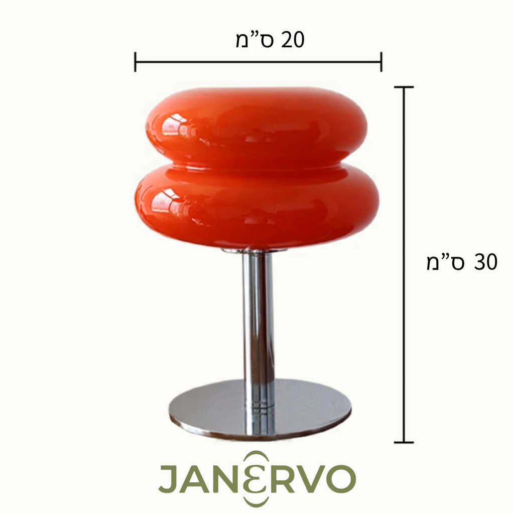 מפרט מידות מנורת Janervo Macaroon: גובה 30 ס"מ, קוטר 20 ס"מ